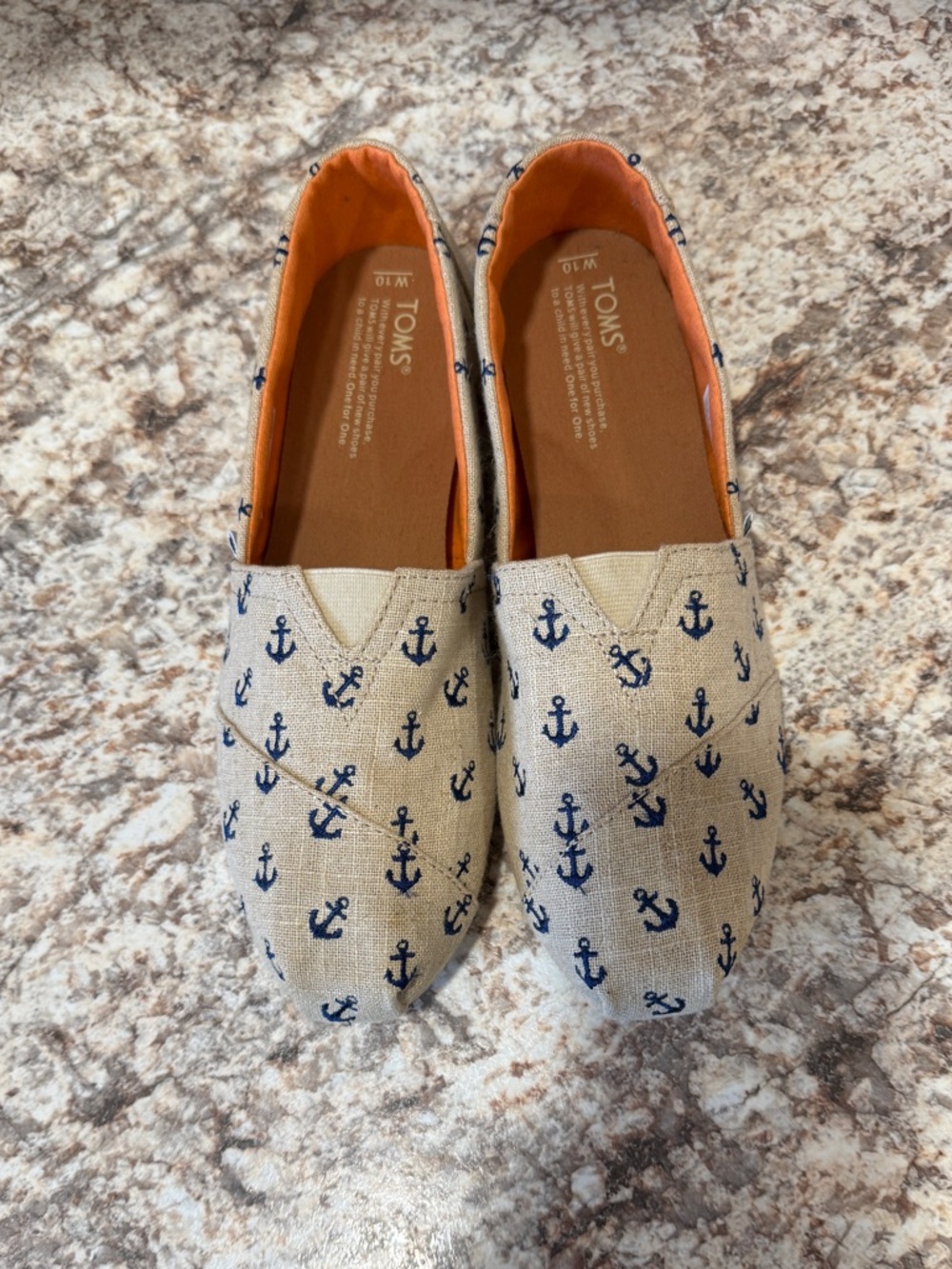Toms Classic Anchor Nautical Flat Slip-On Canvas Shoes Women’s Size 8.5 - Picture 7 of 11